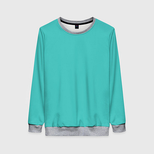 Женский свитшот Эмоция зависть - бирюзовый / 3D-Меланж – фото 1