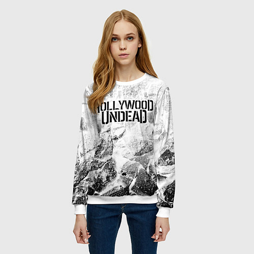 Женский свитшот Hollywood Undead white graphite / 3D-Белый – фото 3