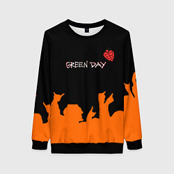 Свитшот женский Green day rock, цвет: 3D-черный