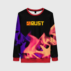 Свитшот женский RUST neon fire, цвет: 3D-красный