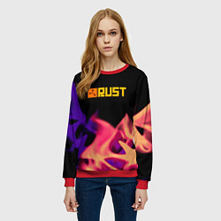 Свитшот женский RUST neon fire, цвет: 3D-красный — фото 2