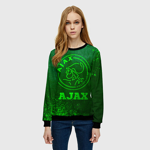 Женский свитшот Ajax - green gradient / 3D-Черный – фото 3