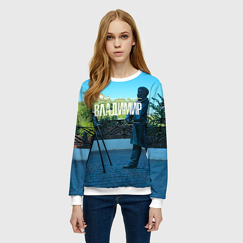 Женский свитшот Город Владимир / 3D-Белый – фото 3