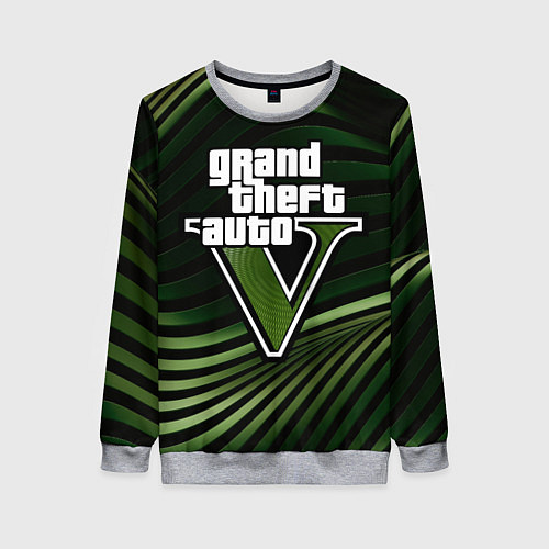 Женский свитшот Grand Theft Auto V - logo / 3D-Меланж – фото 1