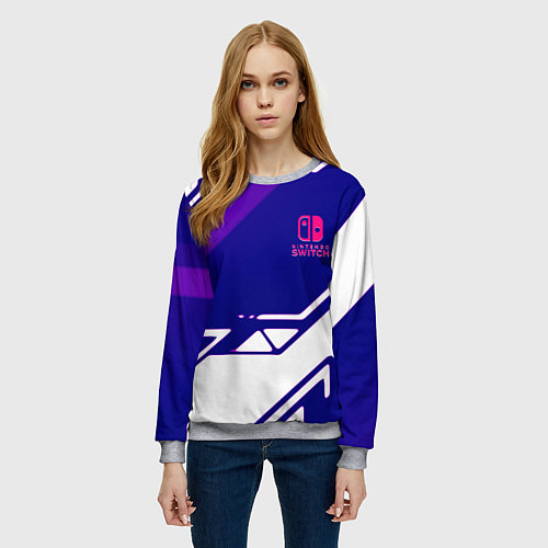 Женский свитшот Нинтендо геометрия киберспорт / 3D-Меланж – фото 3
