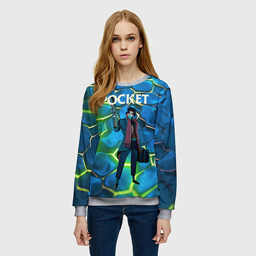Женский свитшот Pocket Deadlock / 3D-Меланж – фото 3