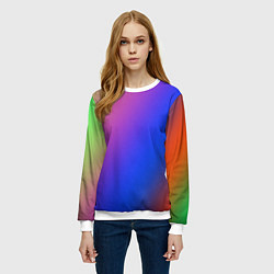 Свитшот женский Градиент полосы, цвет: 3D-белый — фото 2