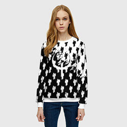 Свитшот женский Quake pattern men, цвет: 3D-белый — фото 2