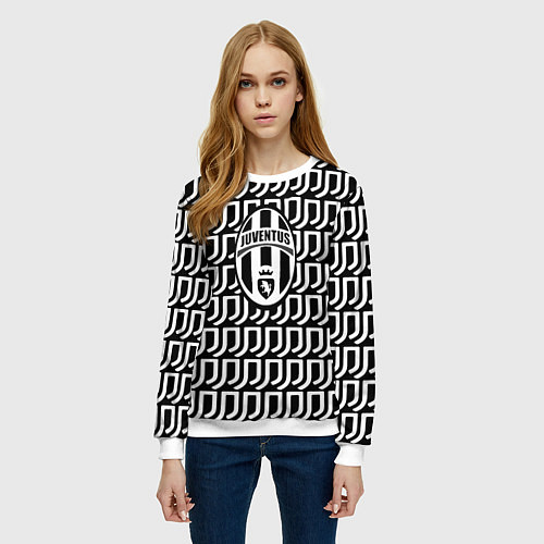 Женский свитшот Juventus fc pattern / 3D-Белый – фото 3