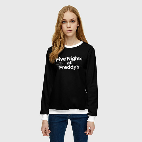 Женский свитшот Friday Night Funkin logo / 3D-Белый – фото 3