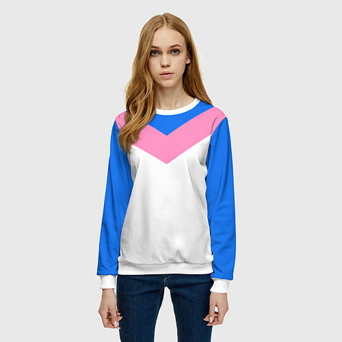 Женский свитшот В стиле 90-х ретро спортивная / 3D-Белый – фото 3