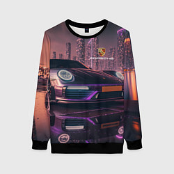 Свитшот женский Porshe neon city, цвет: 3D-черный
