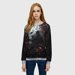 Свитшот женский Медведь в пасмурном лесу, цвет: 3D-меланж — фото 2