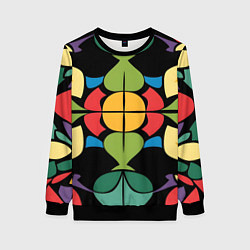 Женский свитшот Калейдоскоп на темном фоне