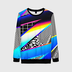 Женский свитшот Neon stripes geometry