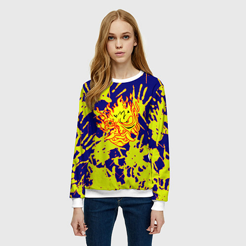 Женский свитшот Cyberpunk 2077 hands / 3D-Белый – фото 3