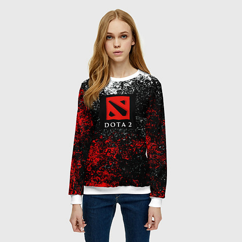 Женский свитшот Dota 2 брызги красок / 3D-Белый – фото 3