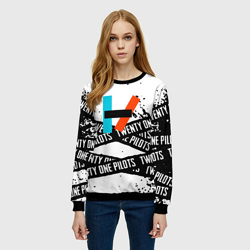 Женский свитшот Twenty one pilots rock / 3D-Черный – фото 3