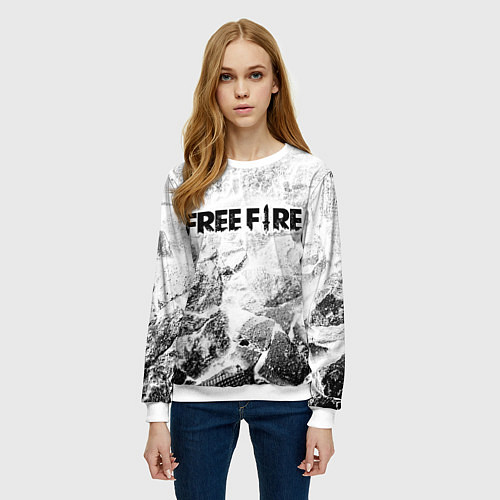 Женский свитшот Free Fire white graphite / 3D-Белый – фото 3