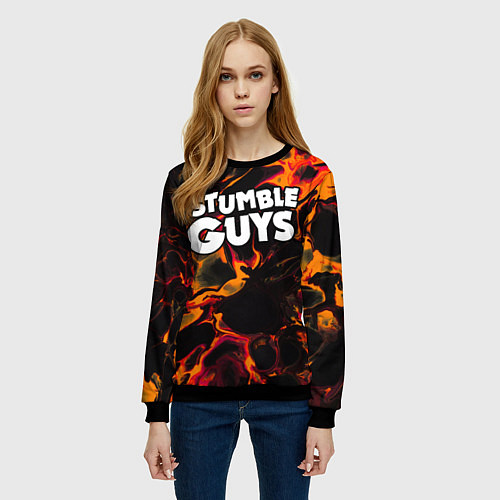 Женский свитшот Stumble Guys red lava / 3D-Черный – фото 3