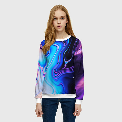 Женский свитшот Abrupt neon colors / 3D-Белый – фото 3
