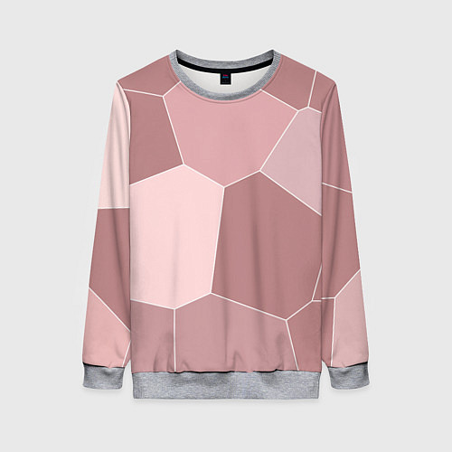 Женский свитшот Пыльно-розовый крупная мозаика / 3D-Меланж – фото 1