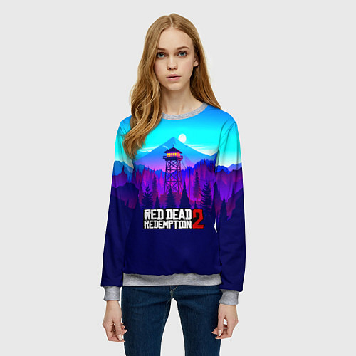 Женский свитшот Red Dead Redemption rockstar / 3D-Меланж – фото 3