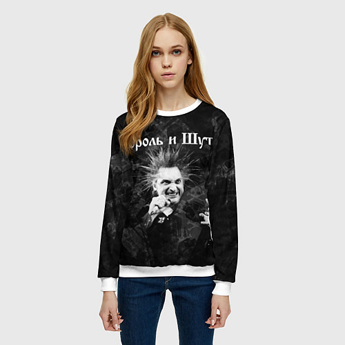 Женский свитшот Король и Шут Горшенев / 3D-Белый – фото 3