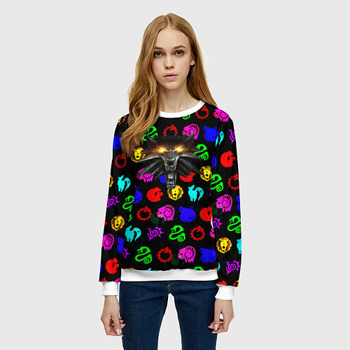 Женский свитшот Ведьмак x dota / 3D-Белый – фото 3