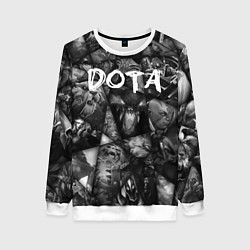 Свитшот женский Dota 2 - мозаика из персонажей игры, цвет: 3D-белый