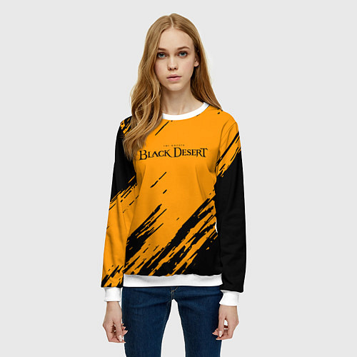 Женский свитшот Black desert краски абстракция / 3D-Белый – фото 3
