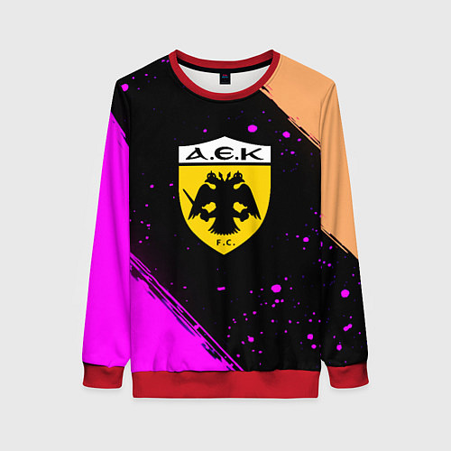 Женский свитшот AEK fc geometry splash / 3D-Красный – фото 1