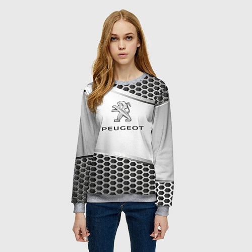 Женский свитшот Peugeot carbon metal / 3D-Меланж – фото 3