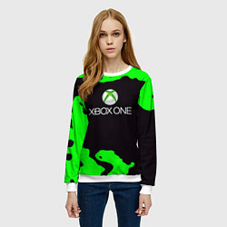 Свитшот женский Xbox fire green, цвет: 3D-белый — фото 2