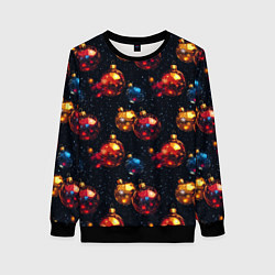 Женский свитшот Новогодние шары паттерн