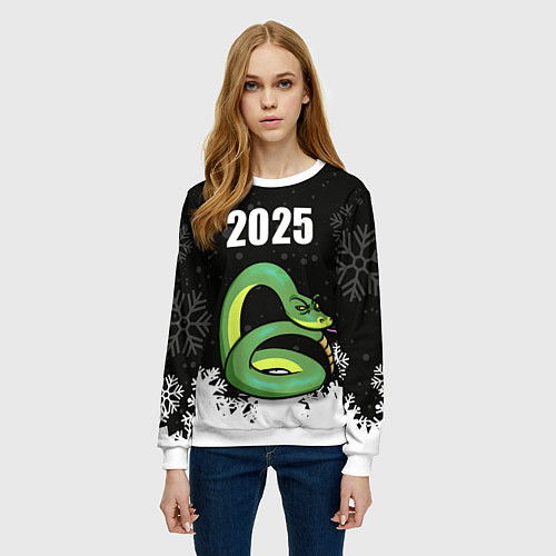 Женский свитшот Змея - 2025 / 3D-Белый – фото 3