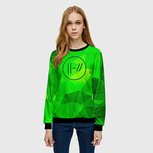 Женский свитшот Twenty One Pilots green poly / 3D-Черный – фото 3