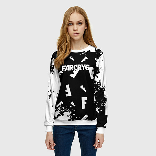 Женский свитшот FC6 logo pattern / 3D-Белый – фото 3