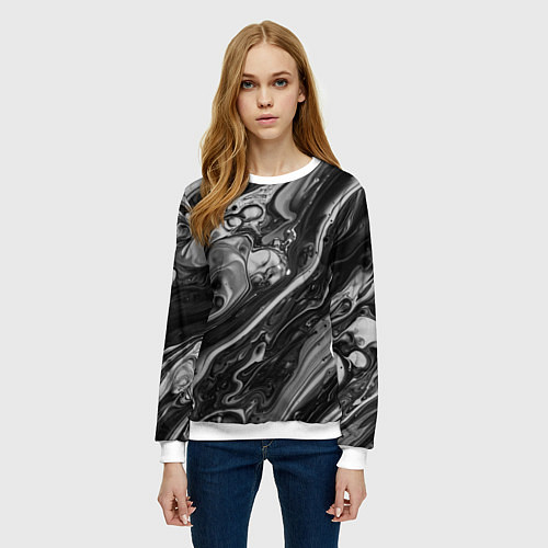Женский свитшот Чернила / 3D-Белый – фото 3