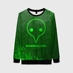 Свитшот женский Evangelion - green gradient, цвет: 3D-черный