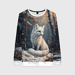 Женский свитшот Белая лиса в сумерках