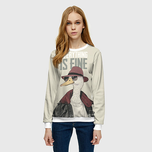 Женский свитшот Гусь - все хорошо / 3D-Белый – фото 3