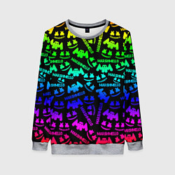 Свитшот женский Marshmello neon steel pattern, цвет: 3D-меланж