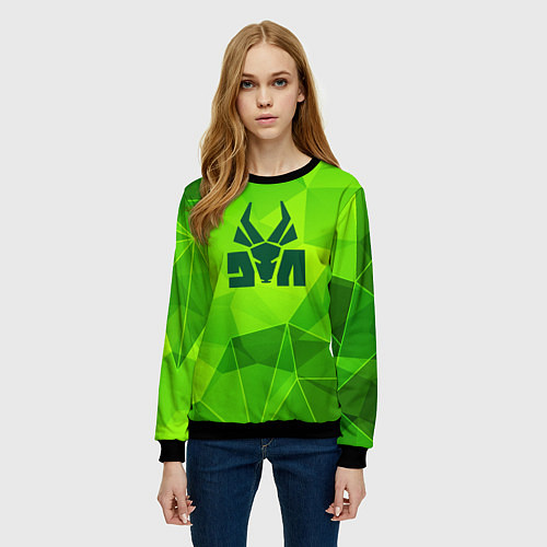 Женский свитшот Die Antwoord green poly / 3D-Черный – фото 3