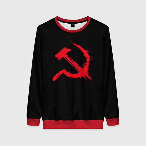 Женский свитшот СССР логотип серп и молот / 3D-Красный – фото 1