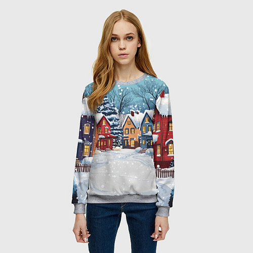 Женский свитшот Пустой зимний дворик / 3D-Меланж – фото 3