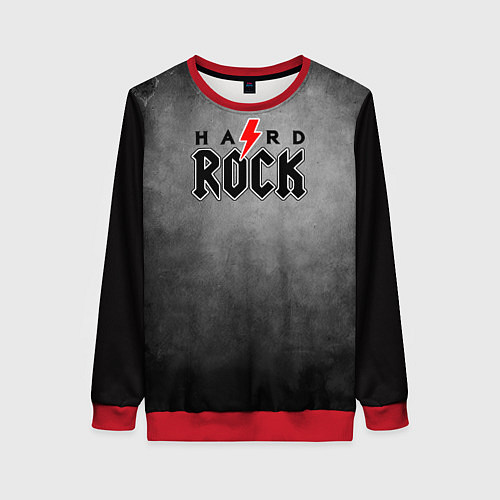 Женский свитшот Hard rock on dark grey / 3D-Красный – фото 1