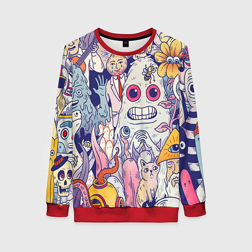 Женский свитшот Психоделические монстры / 3D-Красный – фото 1