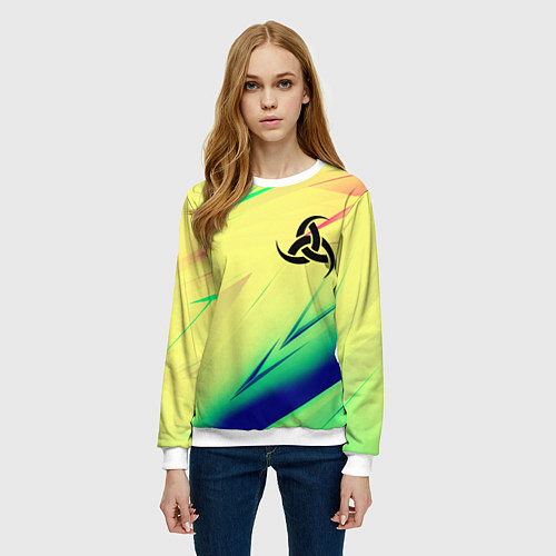 Женский свитшот Славянская символики лого / 3D-Белый – фото 3