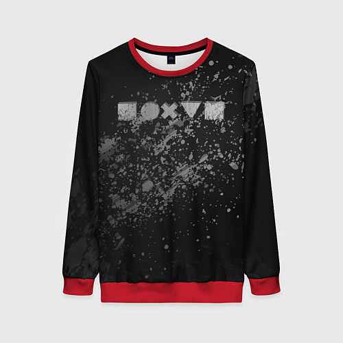 Женский свитшот Равнодушие черно-белый фон / 3D-Красный – фото 1